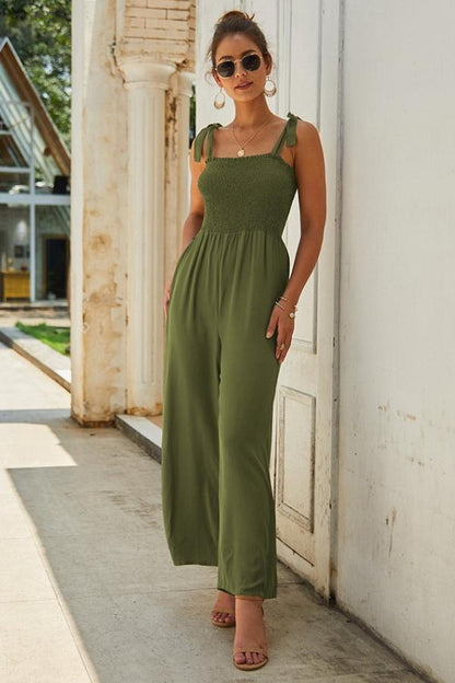 creamtopmall Plain Sleeveless High-waisted Jumpsuit