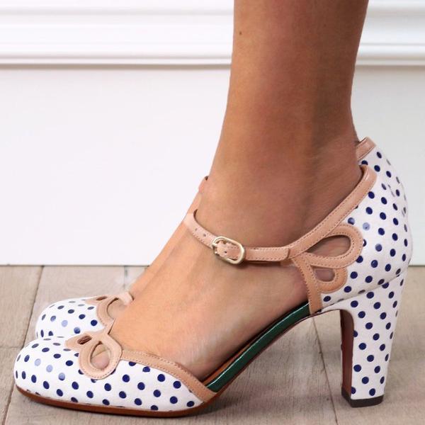 Creamtopmall Polka Dot Hollow High Heel Sandals