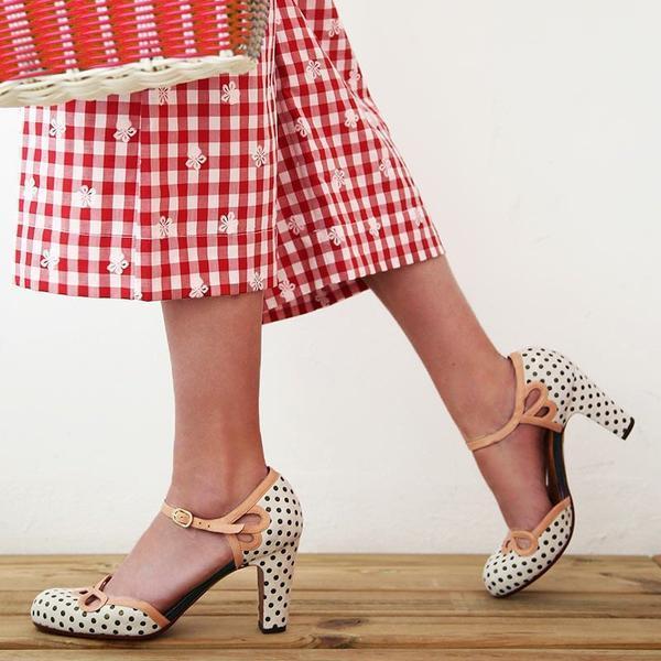 Creamtopmall Polka Dot Hollow High Heel Sandals