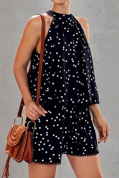 creamtopmall Polka-dot Loose Casual Jumpsuits