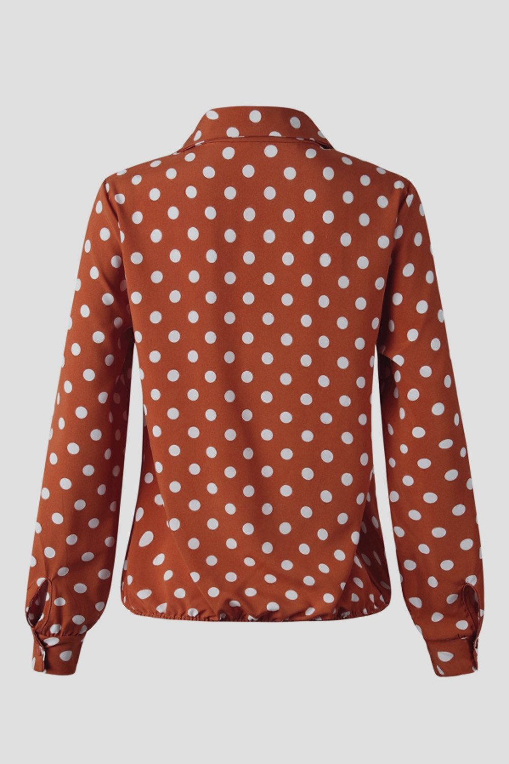 Creamtopmall Polka Dot Notch Lapel Slim Shirt