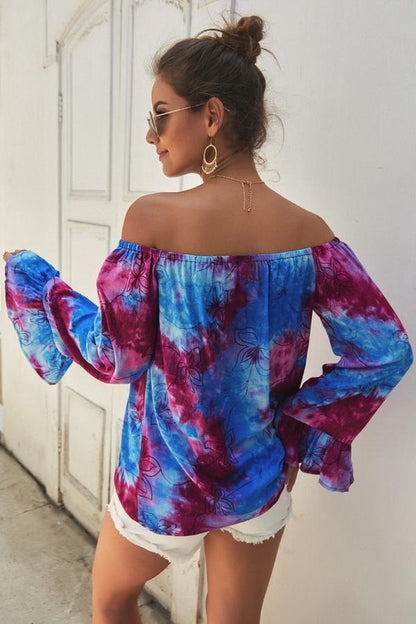 Creamtopmall Print Off The Shoulder Loose Blouse