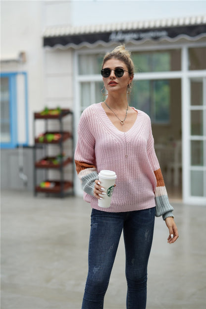 Creamtopmall Simple Round Neck Loose Sweater