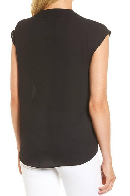 Creamtopmall Sleeveless Deep V-collar Knotted Shirt