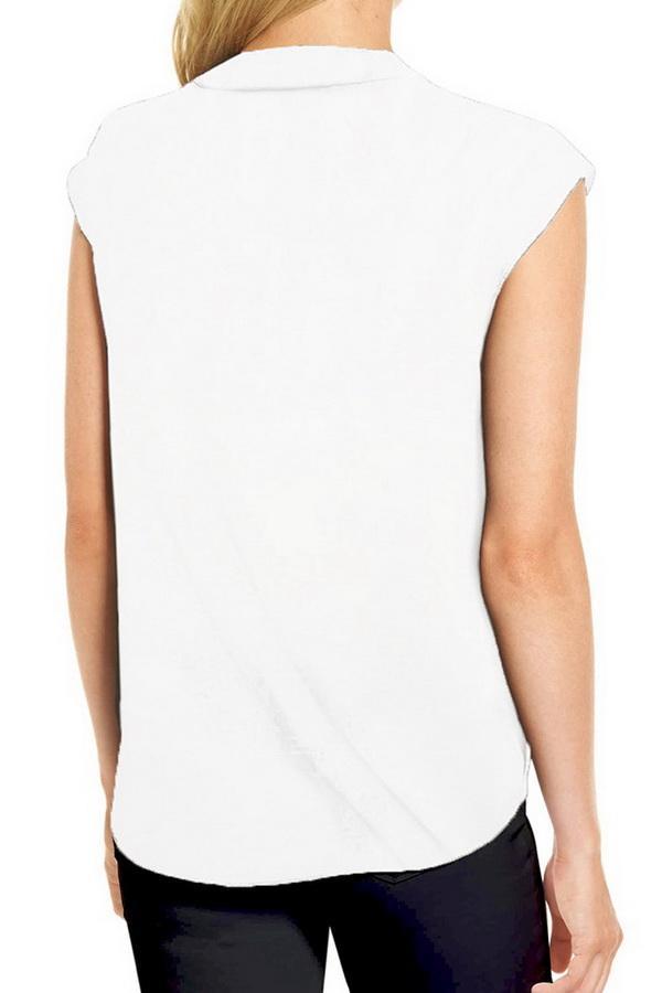 Creamtopmall Sleeveless Deep V-collar Knotted Shirt