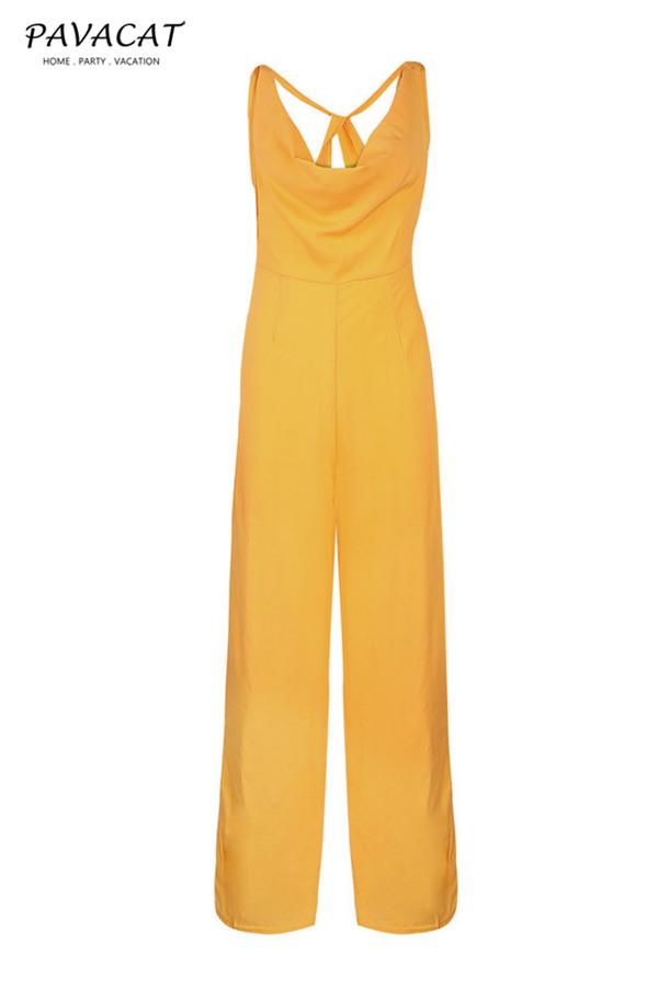 creamtopmall Sleeveless V Neck Slim Jumpsuit