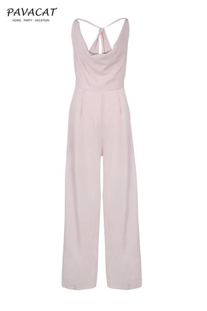 creamtopmall Sleeveless V Neck Slim Jumpsuit