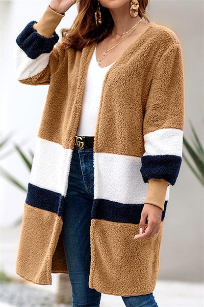 Creamtopmall Soft Heart Long Fleece Cardigan