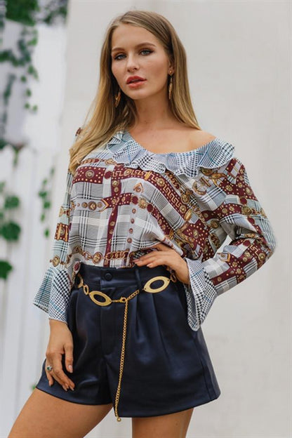 Creamtopmall Streetwear Flounce Sleeve Loose Shirt