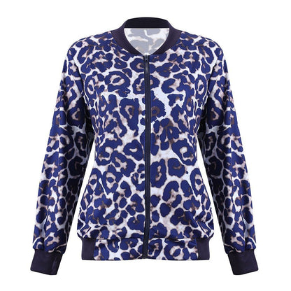 Creamtopmall Streetwear Leopard Zip Jackets