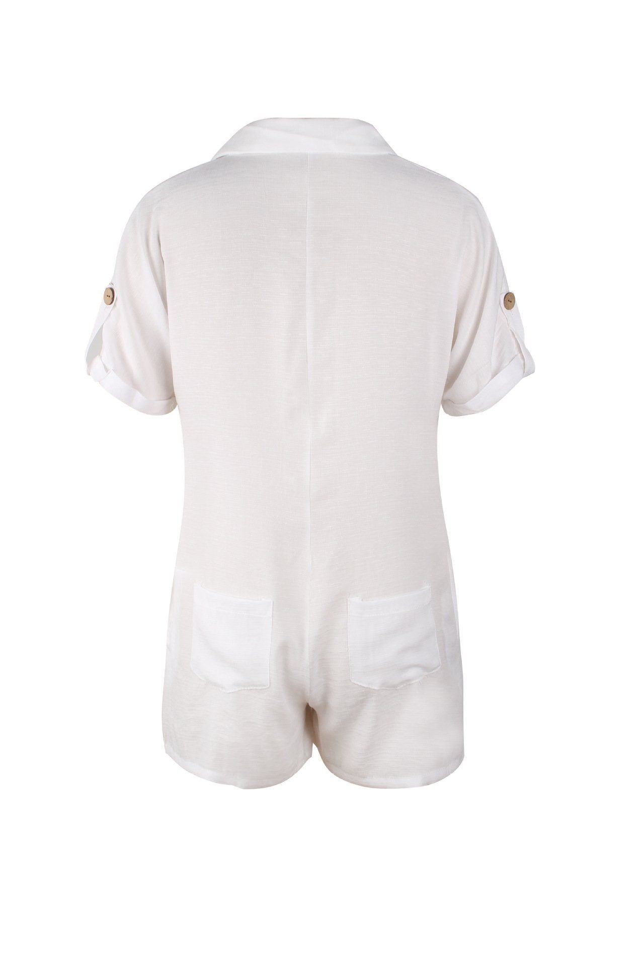 creamtopmall Streetwear Short Sleeve Shirt Romper