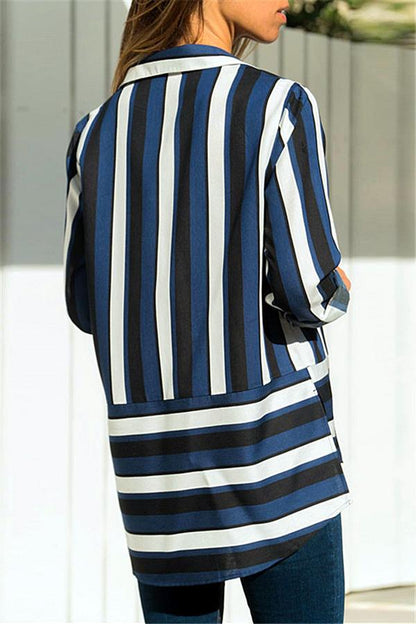 Creamtopmall Streetwear Striped Irregular Shirt