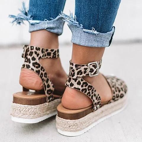 Creamtopmall Summer Adjustable Buckle Platform Sandals