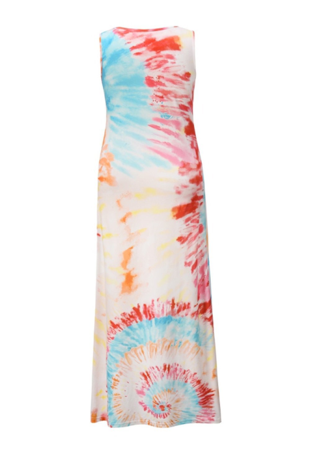 Creamtopmall Tie-dyed Printed Casual Vest Dress