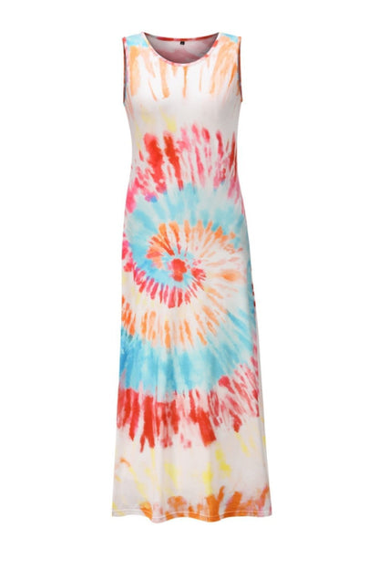 Creamtopmall Tie-dyed Printed Casual Vest Dress