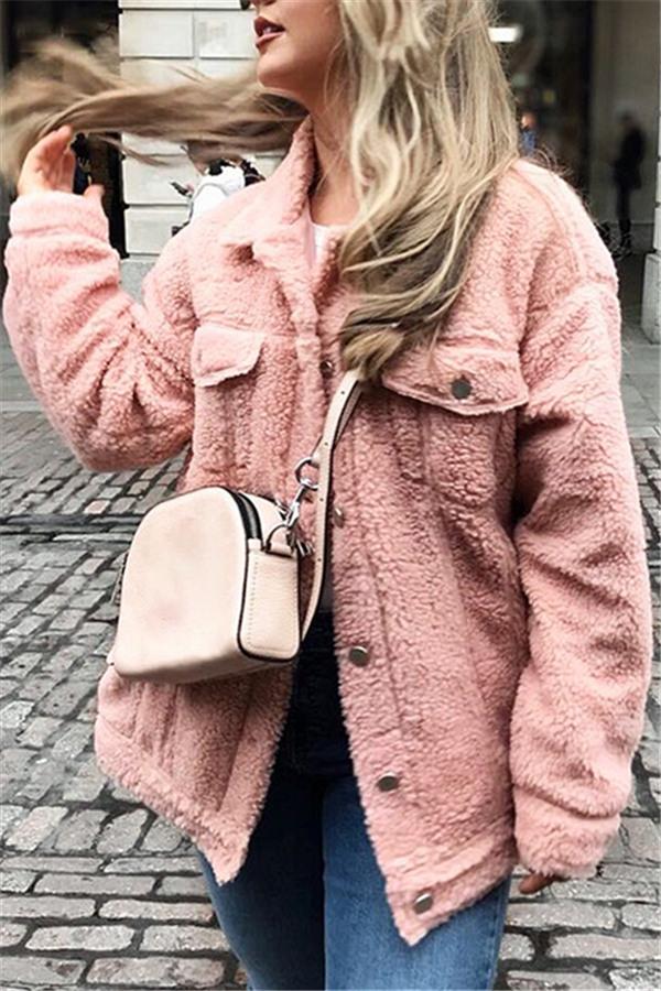 Creamtopmall Trendy Furry Lamb Wool Fur Coat