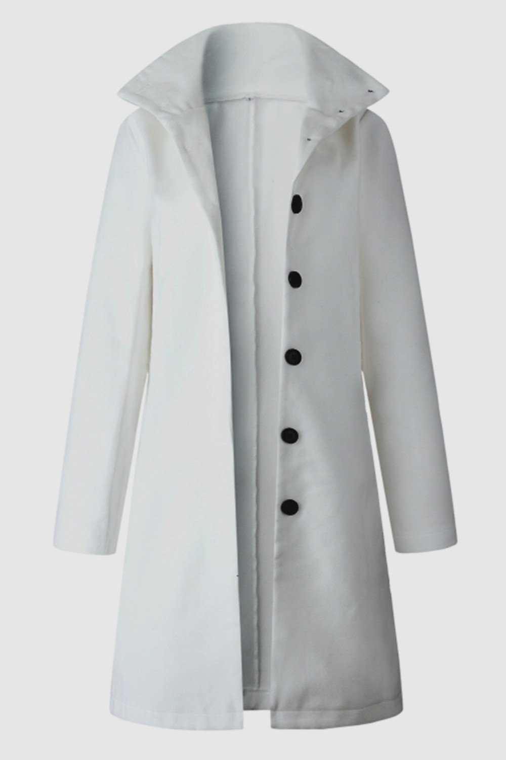 Creamtopmall Turn-down Collar Single Breasted Coat