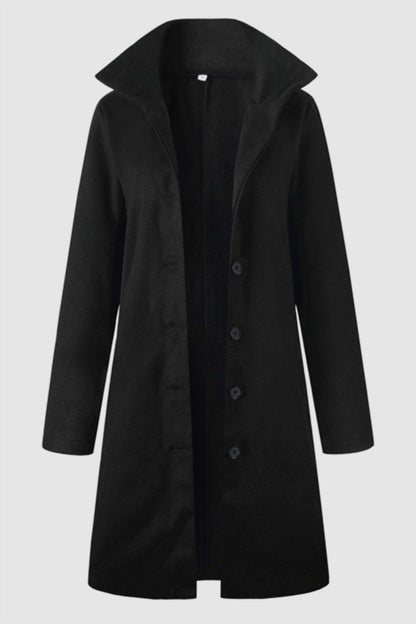 Creamtopmall Turn-down Collar Single Breasted Coat