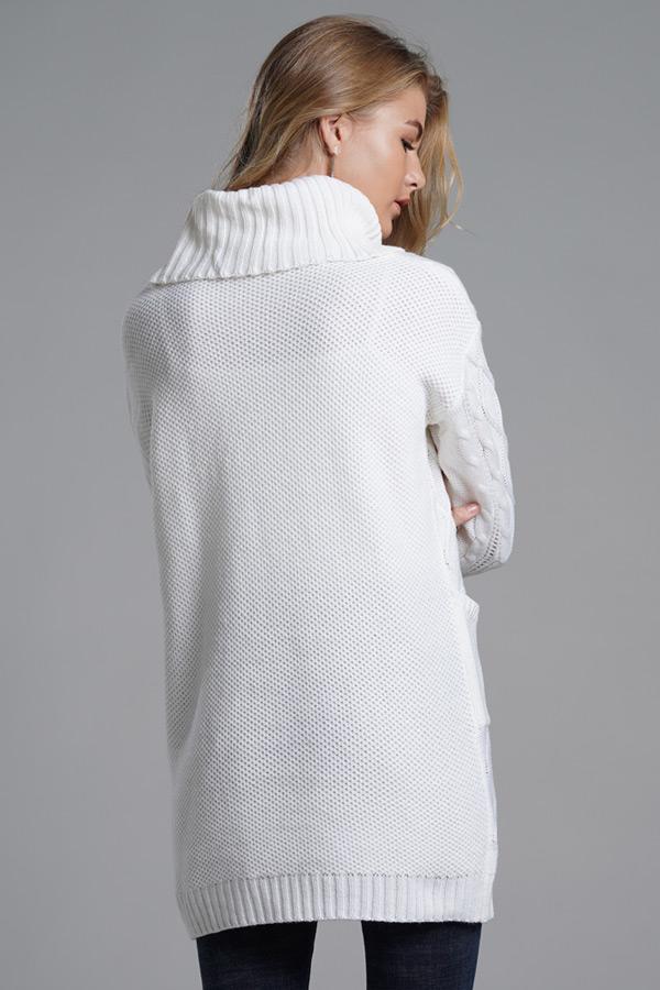 Creamtopmall Turtleneck Long Knitting Split Sweater