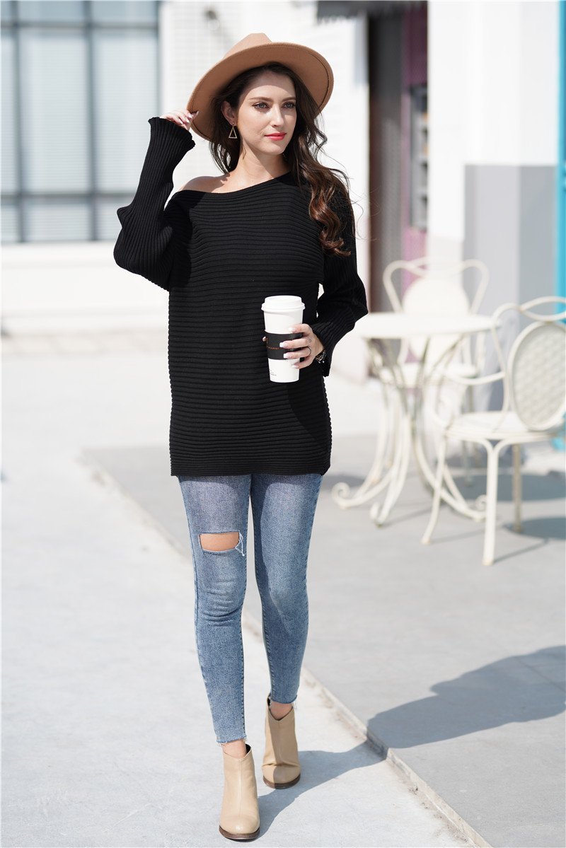 Creamtopmall Under The Weather Knit Sweater - Black