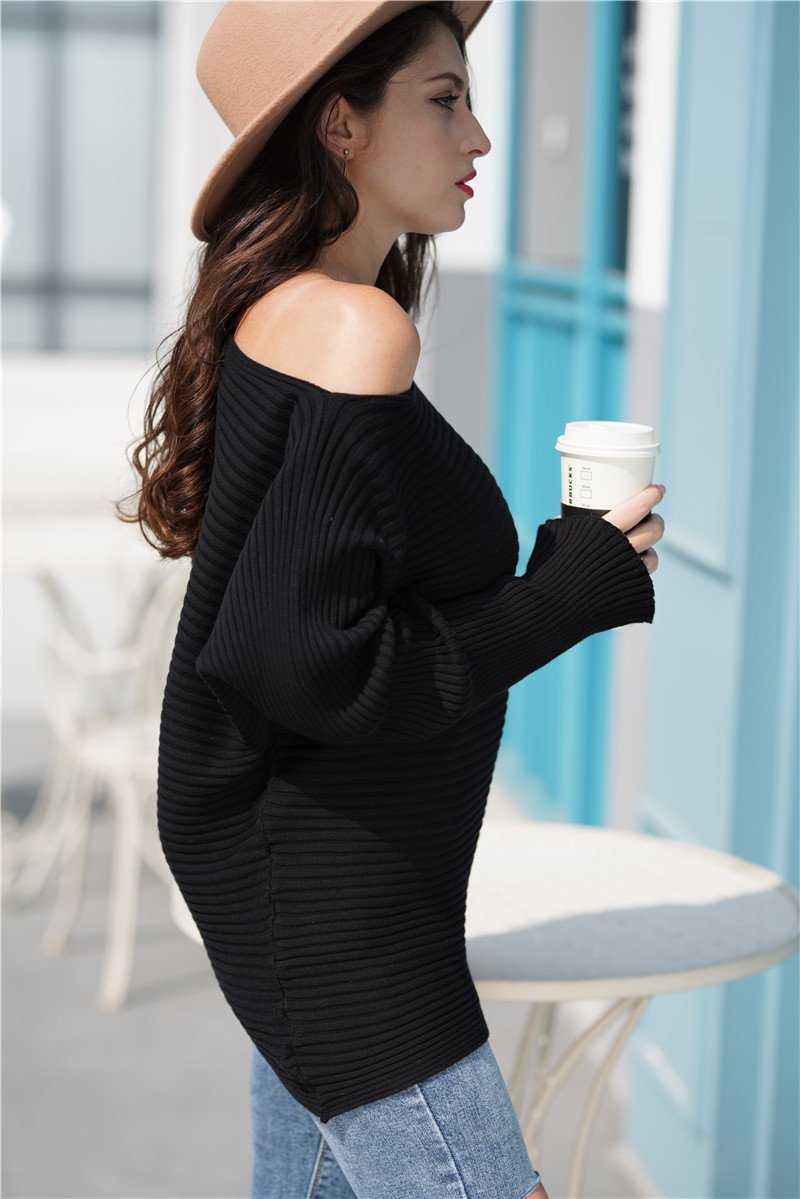 Creamtopmall Under The Weather Knit Sweater - Black