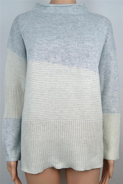 Creamtopmall Unique Patchwork Turtleneck Sweater