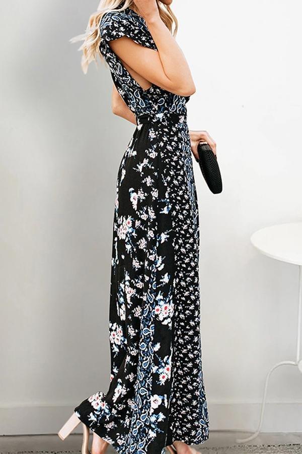 Creamtopmall Polka Dot High Waisted Maxi Dress