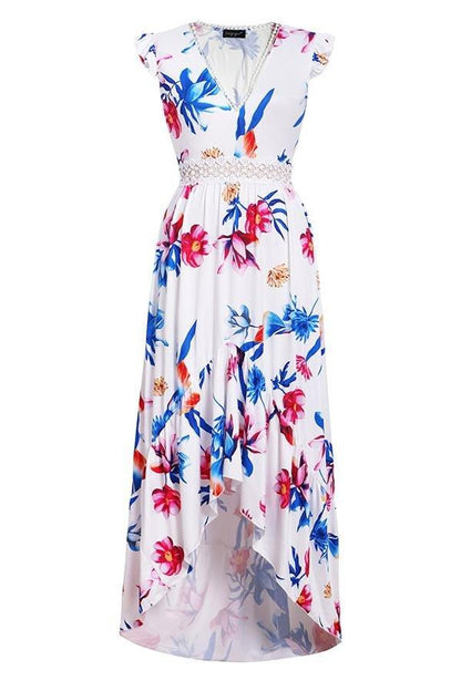 Creamtopmall Unique V Neck Maxi Dress