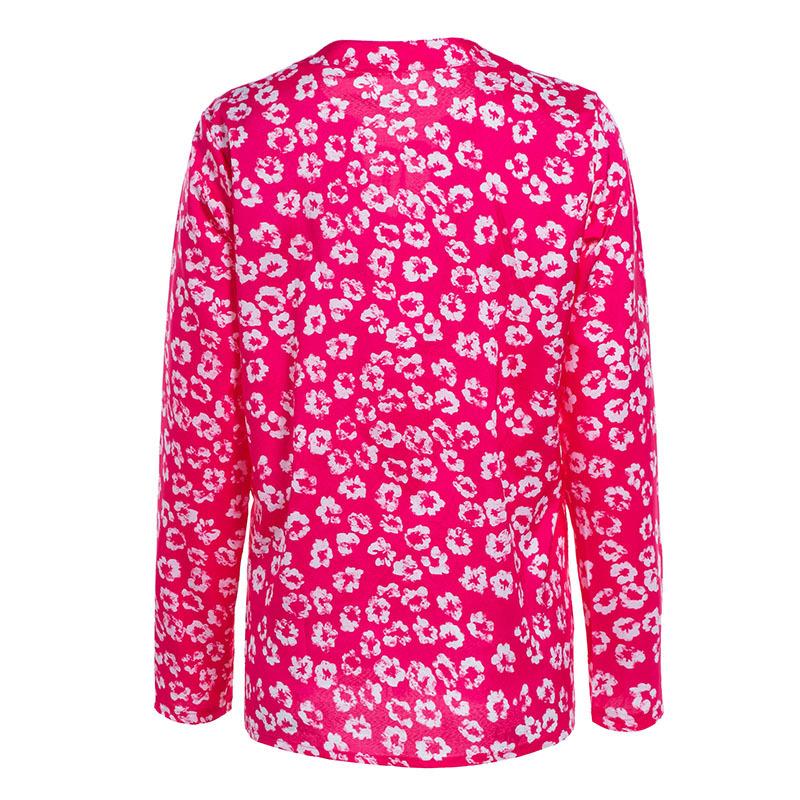 Creamtopmall V Neck Floral Shirt