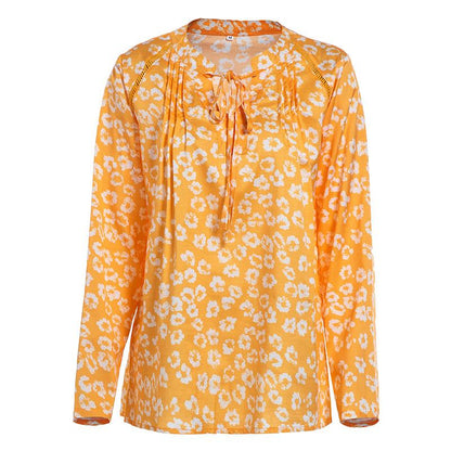 Creamtopmall V Neck Floral Shirt