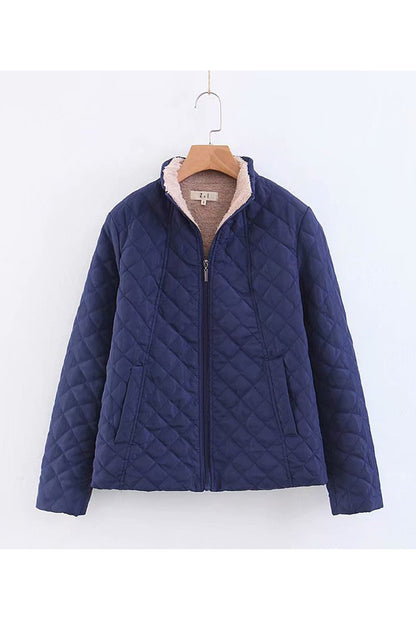 Creamtopmall Velvet Stand Collar Parkas Jacket