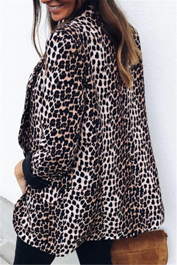 Creamtopmall Virgin Forest Animal Pattern Cardigan - Leopard