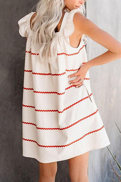 Creamtopmall Chiffon V-collar Short Sleeve Dress