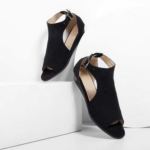 Creamtopmall Wedges Ankle Strap Peep Toe Wedge Sandals