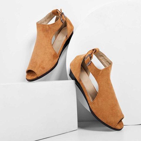 Creamtopmall Wedges Ankle Strap Peep Toe Wedge Sandals