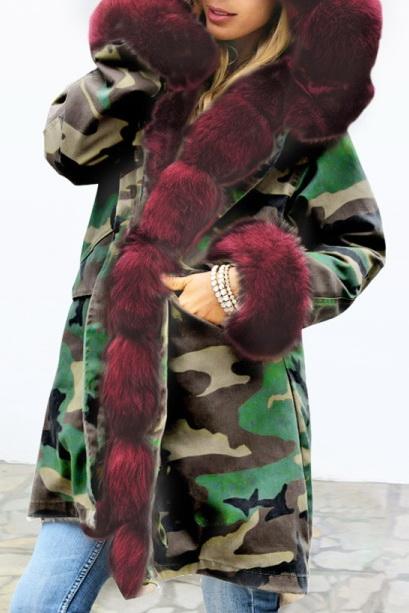 Creamtopmall Winter Camouflage Hooded Thicken Coat